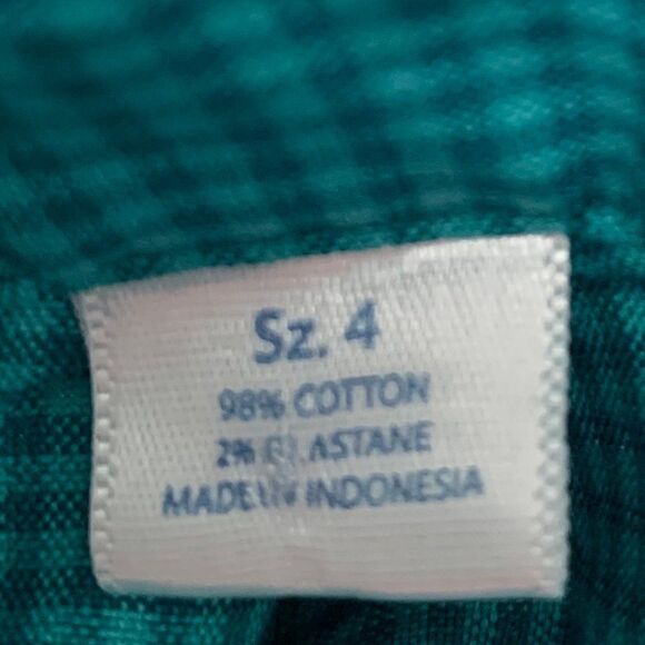 Southern Tide Teal Checked Shirt Size 4 - Picture 6 of 6